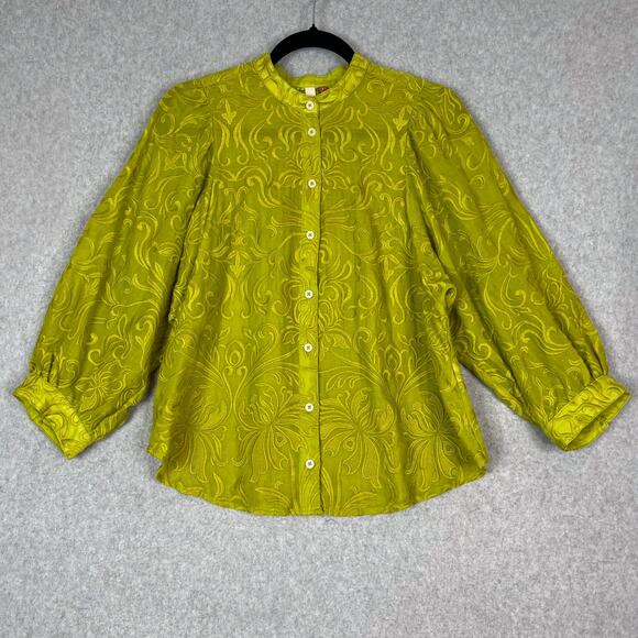 Anthropologie Pilcro Womens S Bella Embroidered Button Down Shirt - Picture 2 of 7